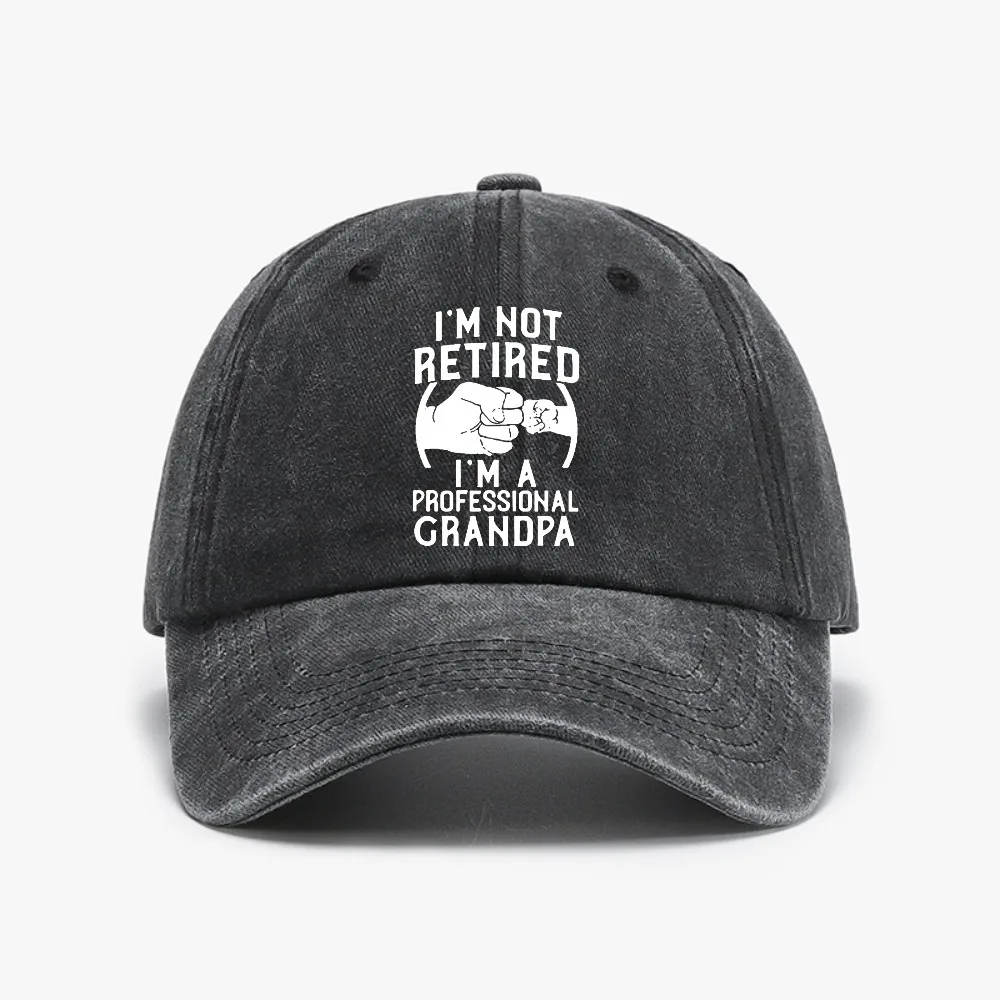 

I'm Not Retired I'm A Professional Grandpa funny baseball cap Vintage Washed Denim Hat Summer adjustable Snapback hats