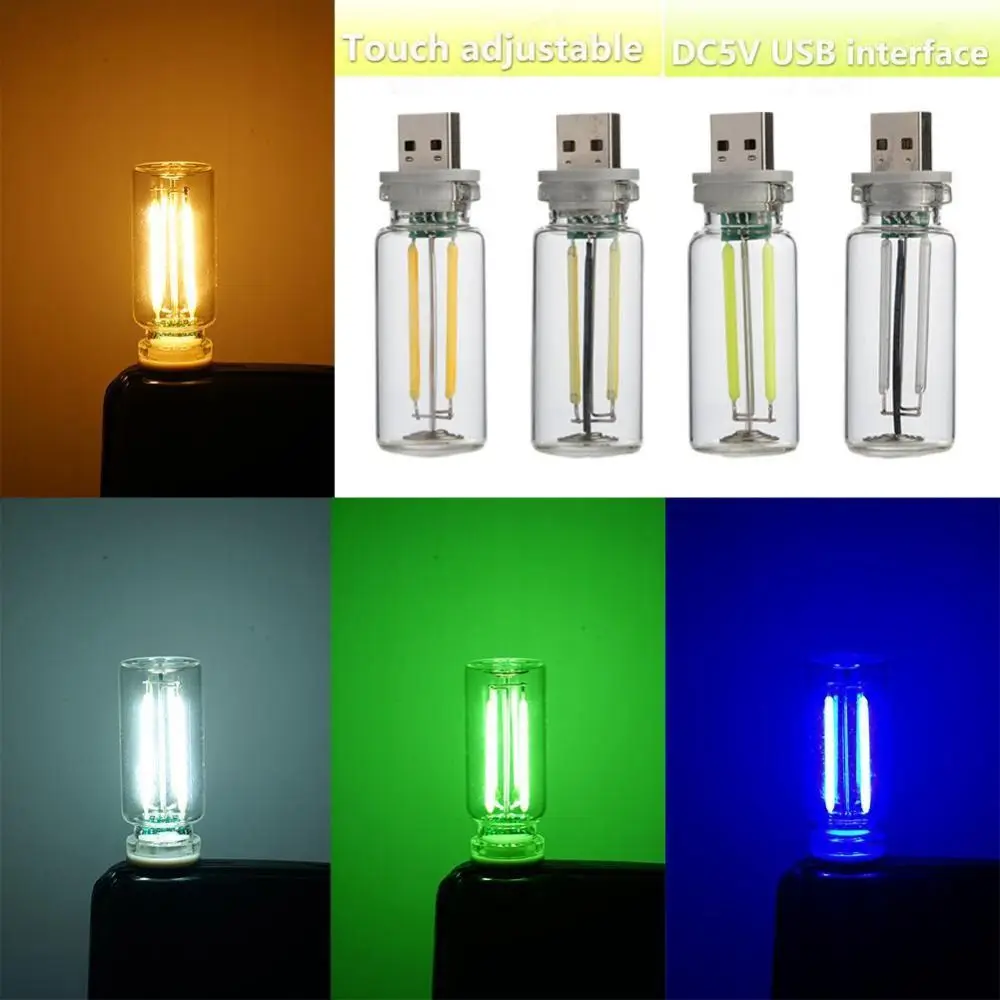 

Portable DC 5V Car Night Light Touch Control Colorful Filament Lamp Adjustable USB Lamp Room Decor