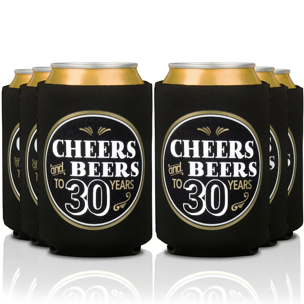 

30th Birthday Can Coolers 30th Birthday Party Decorations Favors Can Sleeve Cheers and Beers To 30 Years Water Bottle Holders