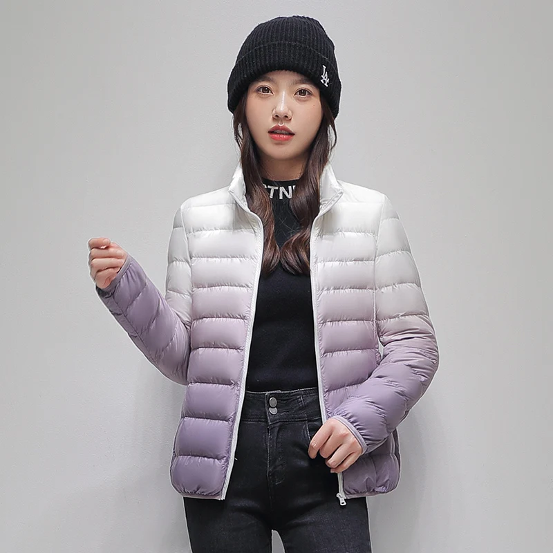 KRCVES Short Lightweight Down Jacket 2023 Women\'S New Stand Collar Sweetheart Wear Slim Gradually Fashionable 90 White Duck Coat