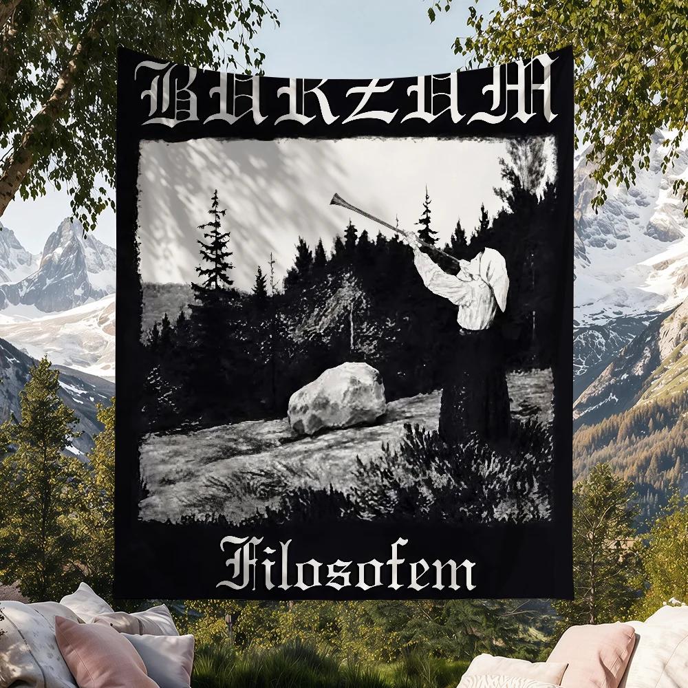 Black Metal B-Burzum flag Tapestries Outdoor Parties Wall Decor Camping Bedrooms Living Rooms Dorms Gifts