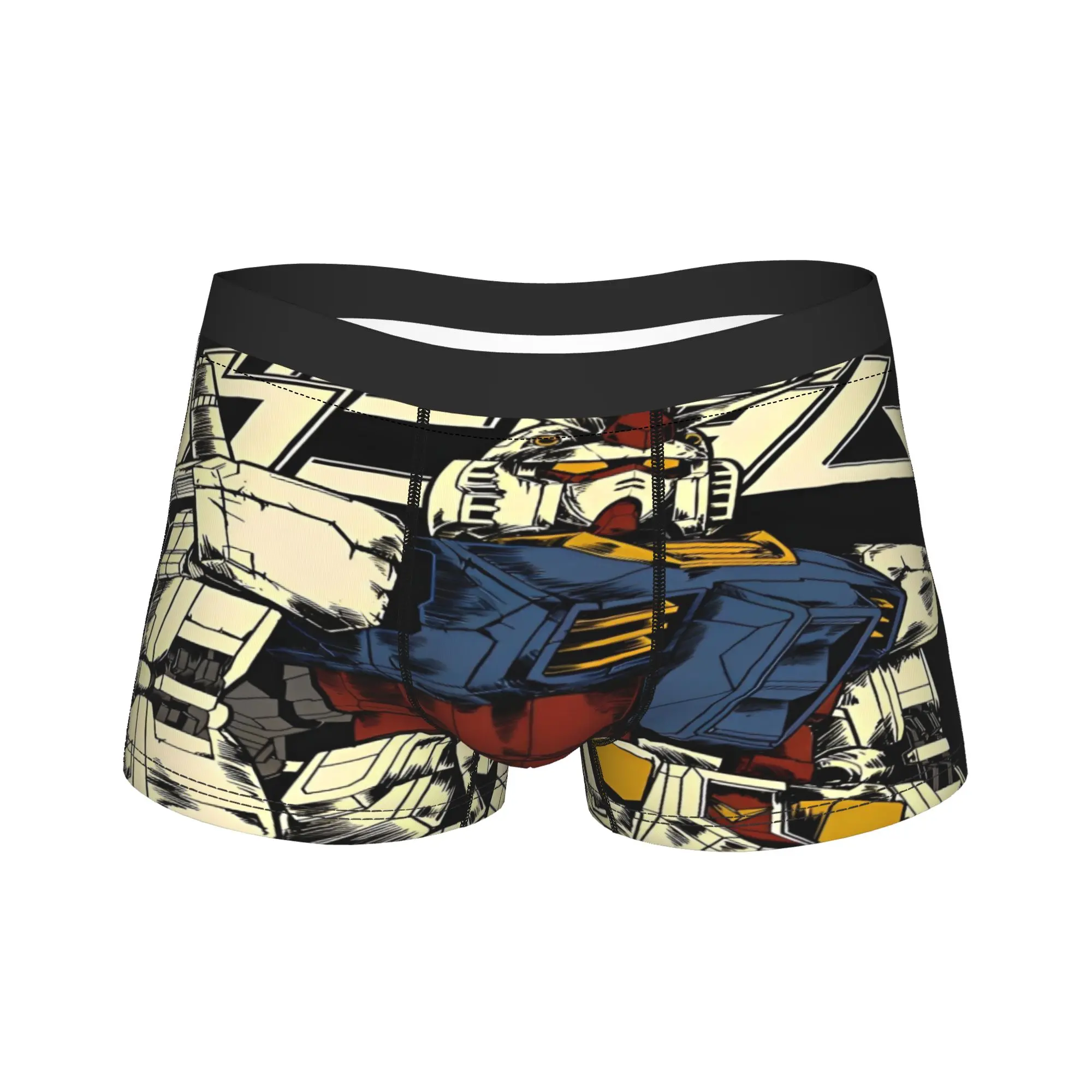 

Gundam Underwear Cartoon Males Panties Design Classic Boxershorts Quality Shorts Briefs Plus Size
