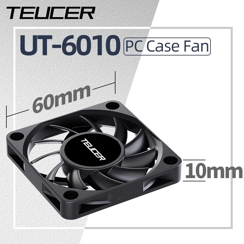 

Teucer UT-6010 6 см DC 12 В 3-контактный охлаждающий вентилятор с большим 4-контактным источником питания Гидравлический подшипник 3500 об/мин Вентилятор корпуса процессора компьютера ПК