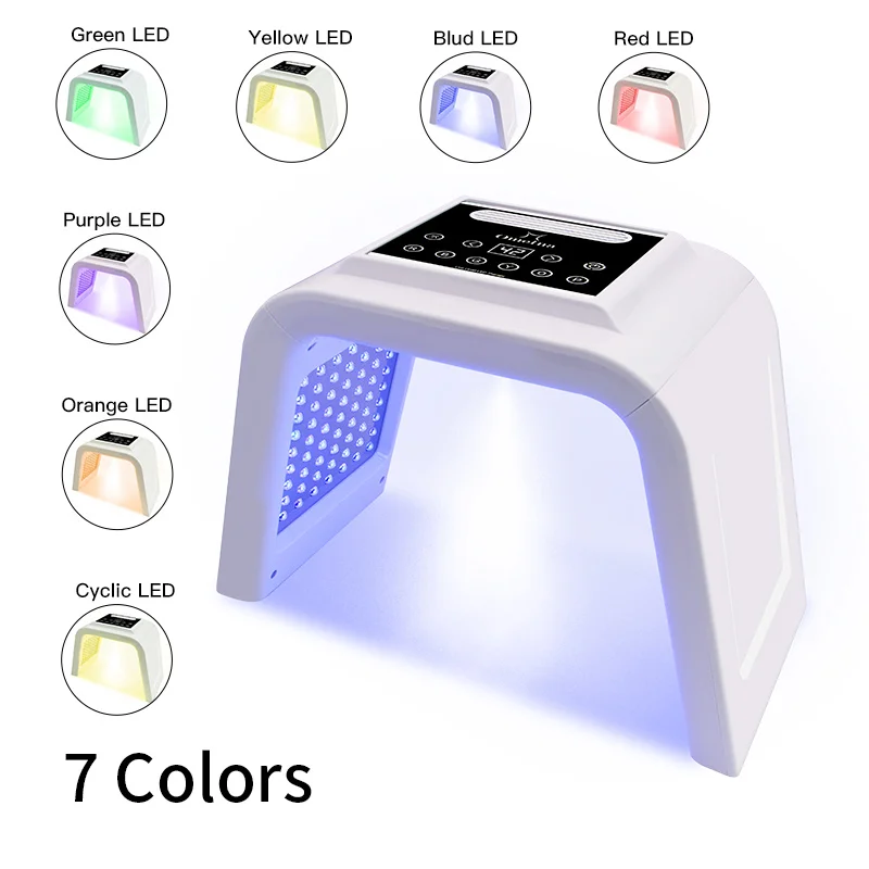 เครื่องมือหน้ากากปิดหน้า LED สเปรย์เย็นสปาหน้าสี7In1มีหลายสี PDT ยกกระชับใบหน้า Spectrometer ฟื้นฟูผิวต่อต้านการรักษาสิว