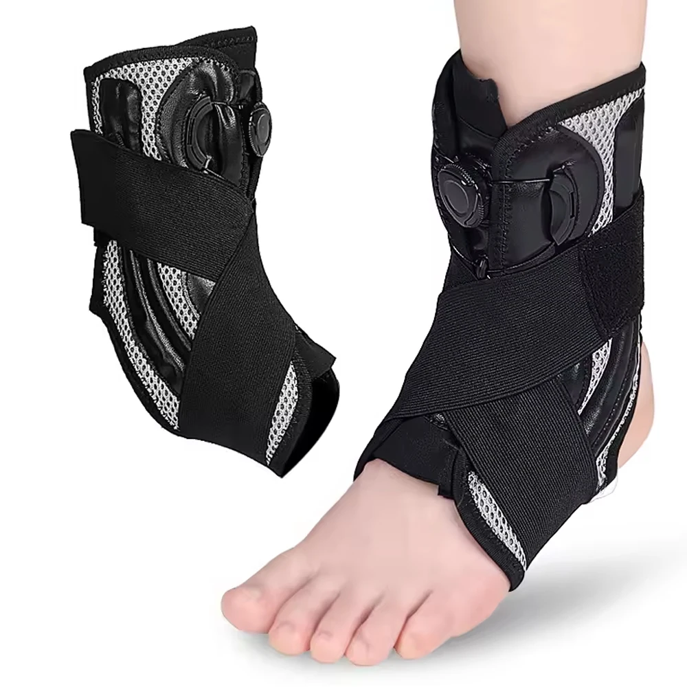 1pc Ankle Support Brace, Adjustable Knob Ankle Brace for Plantar Fasciitis and Tendonitis Semi-rigid Adjustable System Ankle
