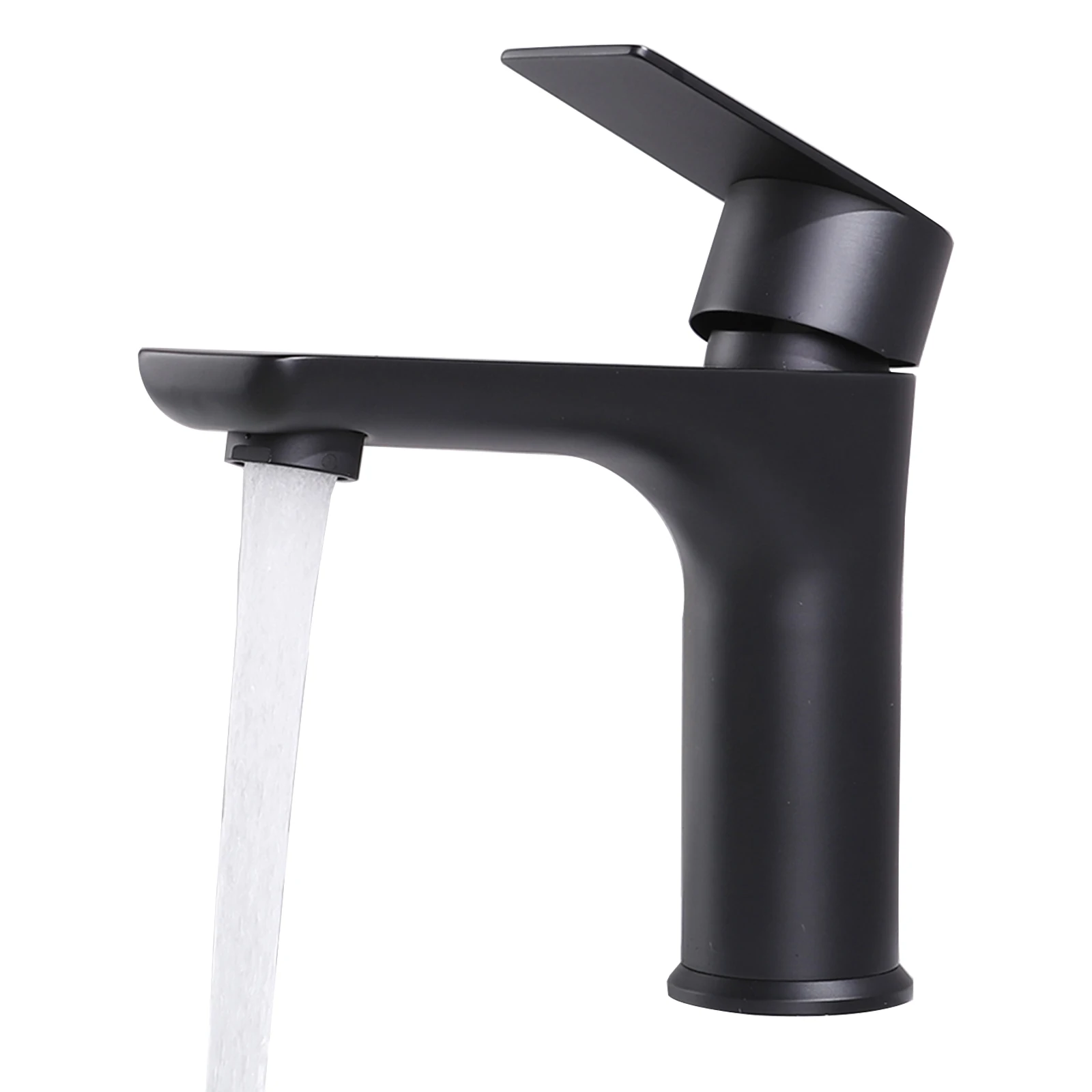 Bathroom Sink Faucet 1 Hole Single Handle Deck Mount Lavatory Vanity Sink Faucet Single Hole Commercial Basin Mixer Tap Black