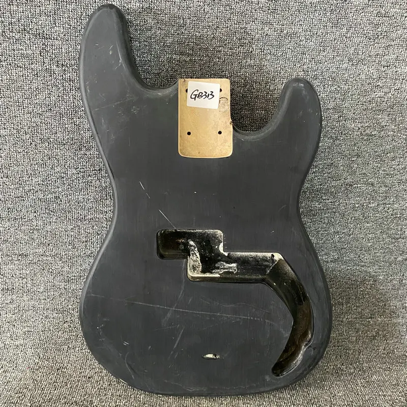 

GB313 Matte Black Color Precision Electric Bass Unfinished PB Bass Body in Solid Basswood Damages Dirty for DIY