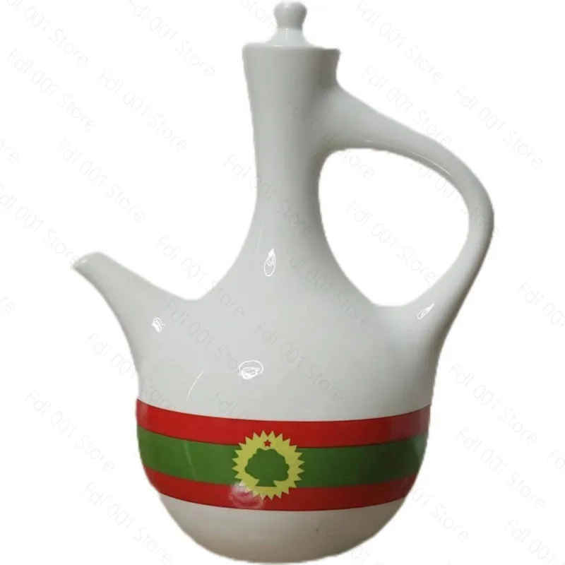 23Pcs Ethiopian Traditional Coffeeware - Custom Rough Porcelain Pot Cup Saucer Complete Coffee Set