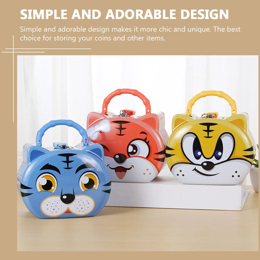 3 قطع من جرة التوفير المزخرفة، حافظة نقود رائعة، حاوية تخزين العملات المعدنية المتينة، هدية عملية لصندوق المال لغرفة نوم الأطفال