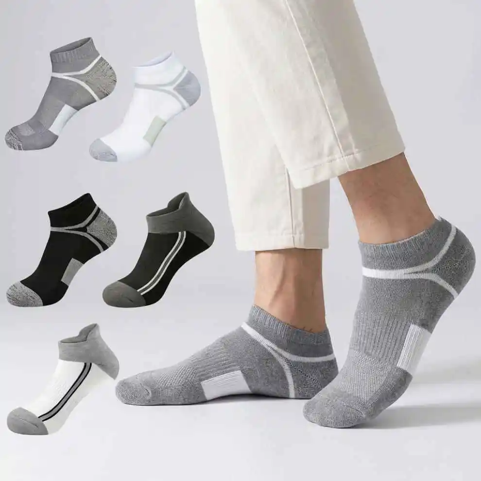 

Мужские амортизирующие спортивные носки до щиколотки, 3 пары, дышащие, влагоотводящие, для бега, низкие спортивные носки для спортзала и походов