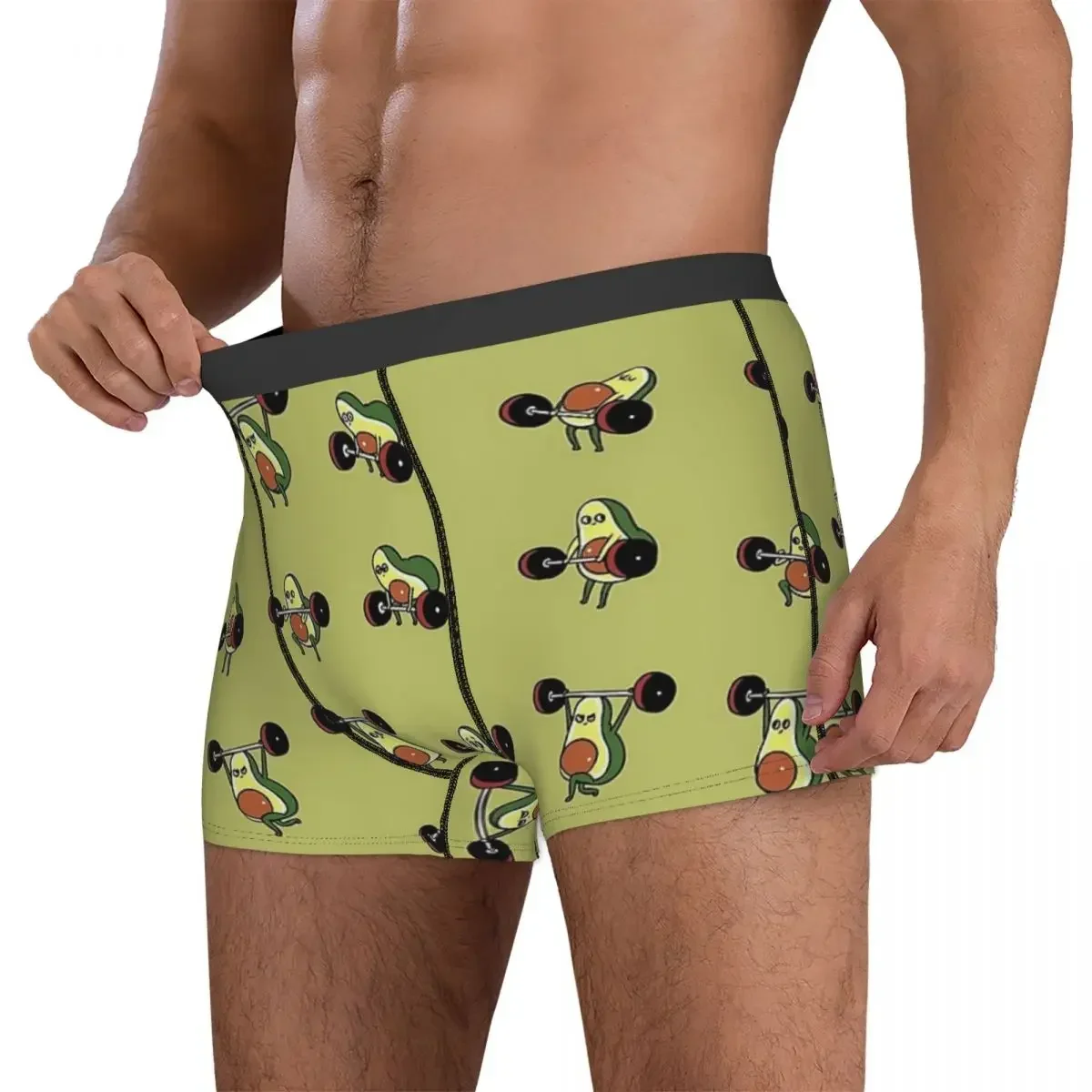 Boxer Underpants Shorts LIFTING Avocado Panties Men Ventilate Underwear for Homme Man Boyfriend Gifts