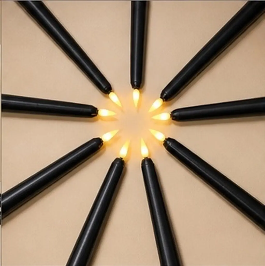 10Pcs LED Taper Candles Flameless Battery Operated Long Candles for Table Wedding Birthday Halloween Christmas Party Decor 28Cm