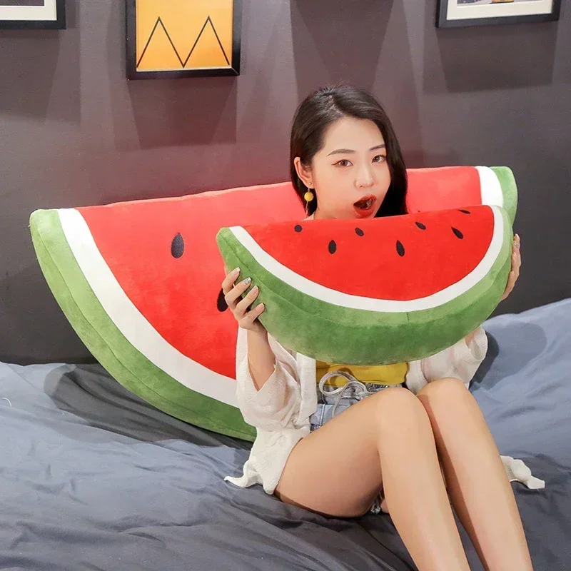 

3 styles big size 100cm simulation watermelon filled fruit pillow plush toy home sofa bed car decoration soft cushion kids gift