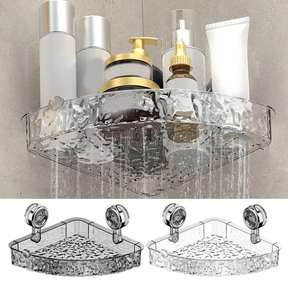 

Bathroom Suction Cup Rack Punch-free Wall-mounted Shelf Toilet Basin Bathroom Rack Wash Storage Triangle Corner N6W8