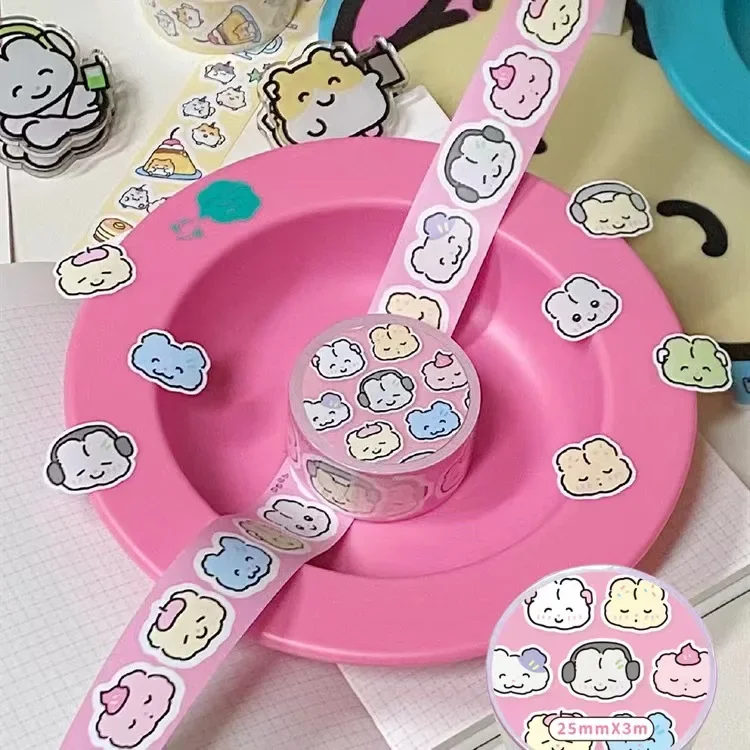 1Pcs Lovely Ins Cartoon Washi Tape Stationery Stickers Decoration Adhesive Masking Tape Korean School Supplies Diary Tape gift image 4