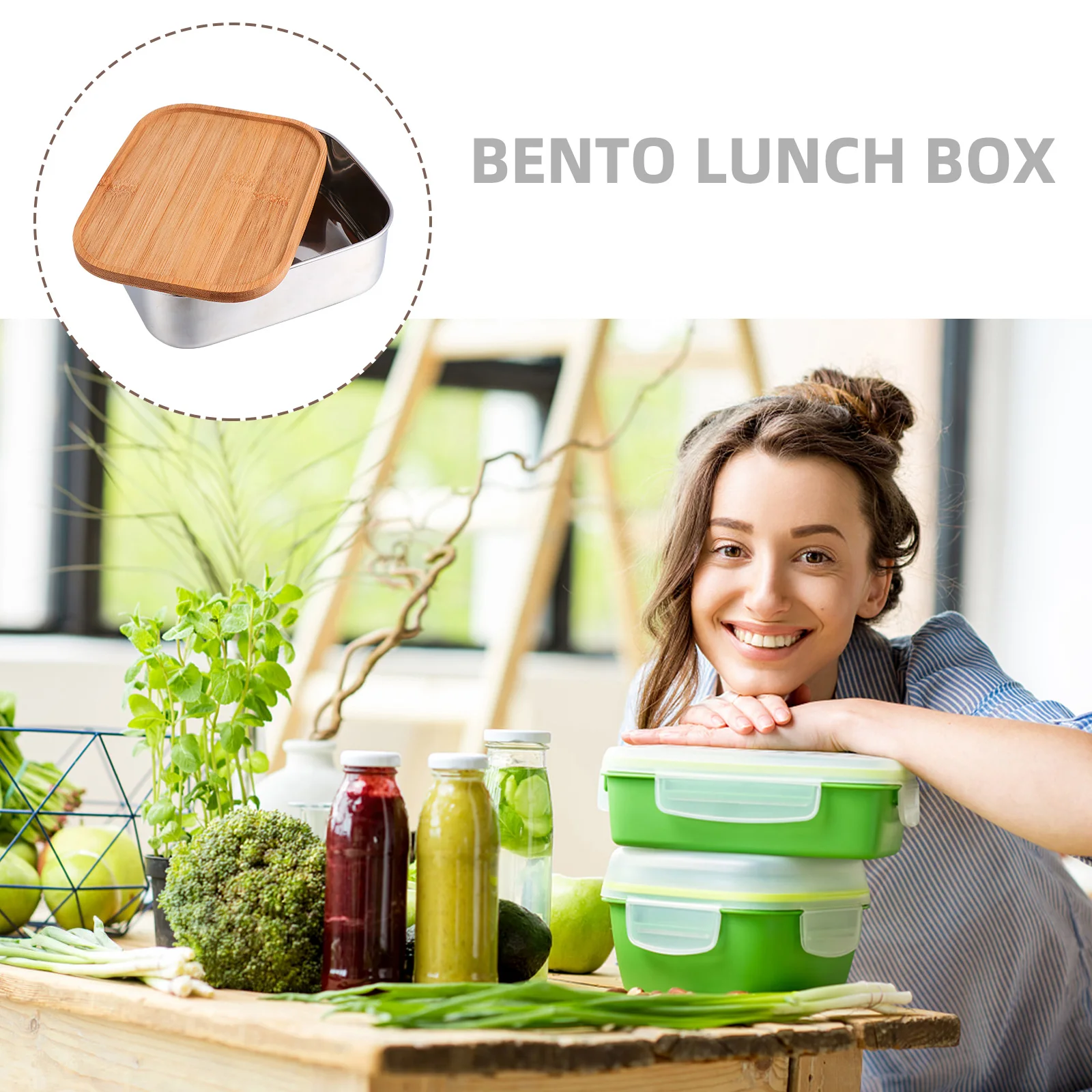 

1Pcs Stainless Steel Lunchbox Bento Box Portable Leakproof Divided Lunch Container School Office Picnic Meal Box