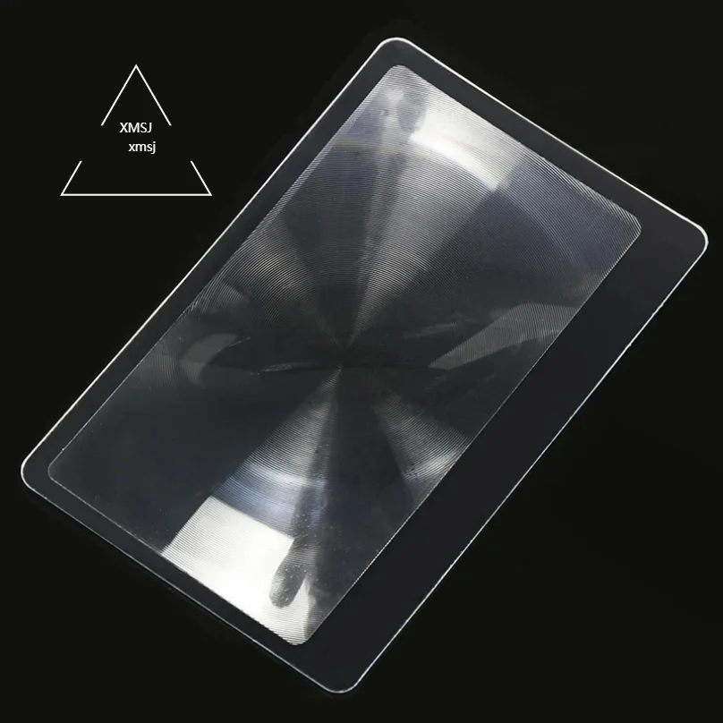 XMSJ 10PCS Magnifiers Credit Card Shape 3 X Transparent Magnifier Magnification Magnifying Fresnel lens Made of Plastics