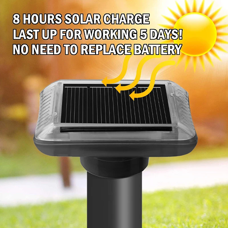 طارد فأر خارجي يعمل بالطاقة الشمسية P66 مقاوم للماء، مناسب للساحات والحدائق والمزارع