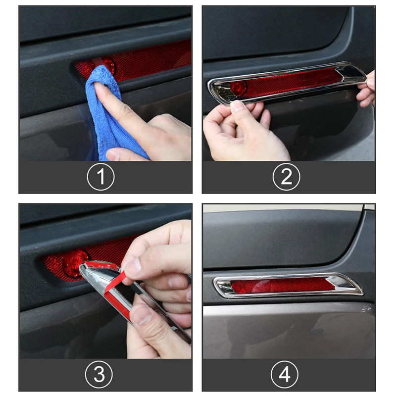 For Toyota RAV4 XA50 2019 2020 2021 2022 2023 2024 2025 RAV 4 Hybrid ABS Car Rear Fog Light Decoration Frame Cover Trim Stickers 6