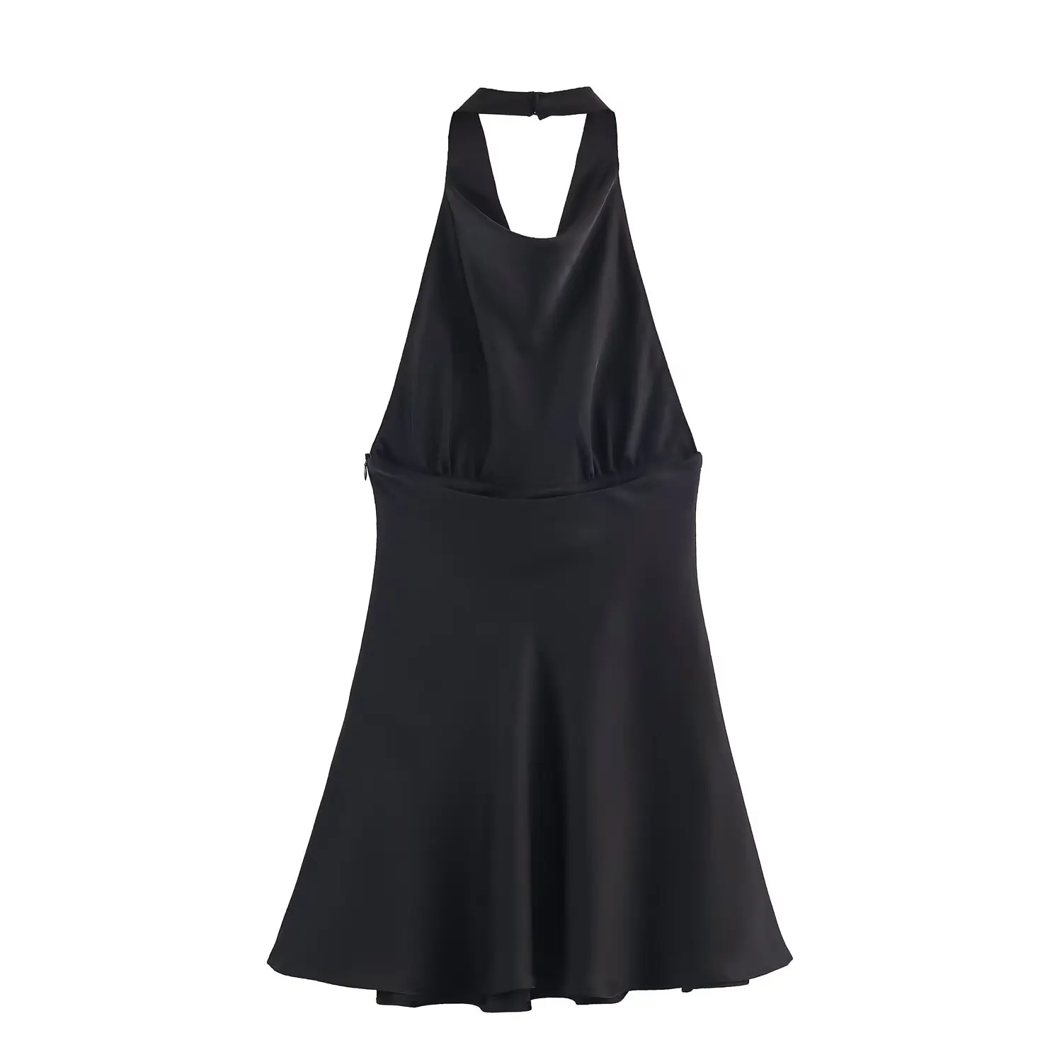 Sukienka satynowa w kolorze burgundowym BSAY, odzież damska, nowość na jesień 2025, seksowna sukienka mini z odkrytymi plecami i wiązaniem na szyi, francuska sukienka wieczorowa na bankiet, mujer.