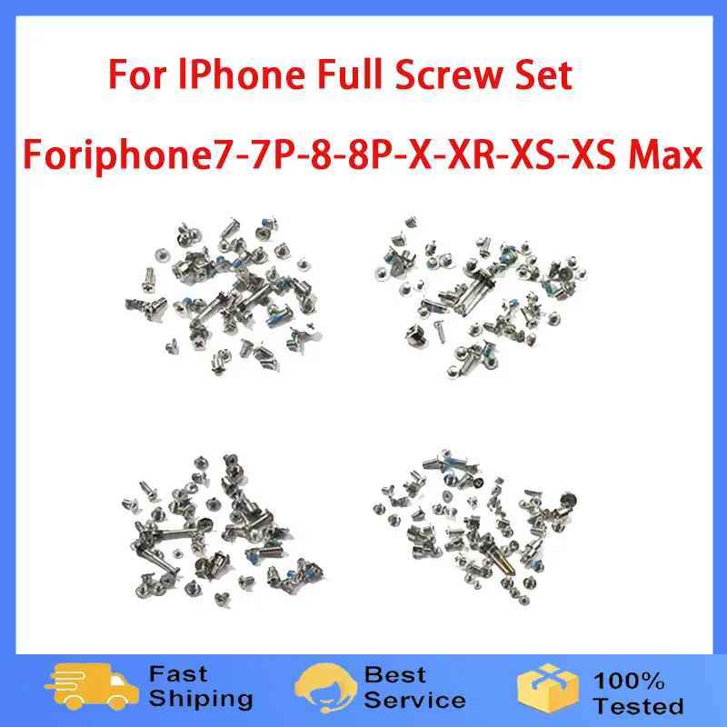 Full Screw Set Replacment for iPhone 7 8 7 Plus 8 Plus X XS XR Screw Replacement Repair Bolts Complete Kit Accessories
