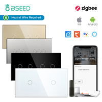 BSEED Zigbee 1/2/3Gang Wall Touch Switches Double Smart Light Switches Smart Life Tuya Alexa Alice Control EU Standard 10A