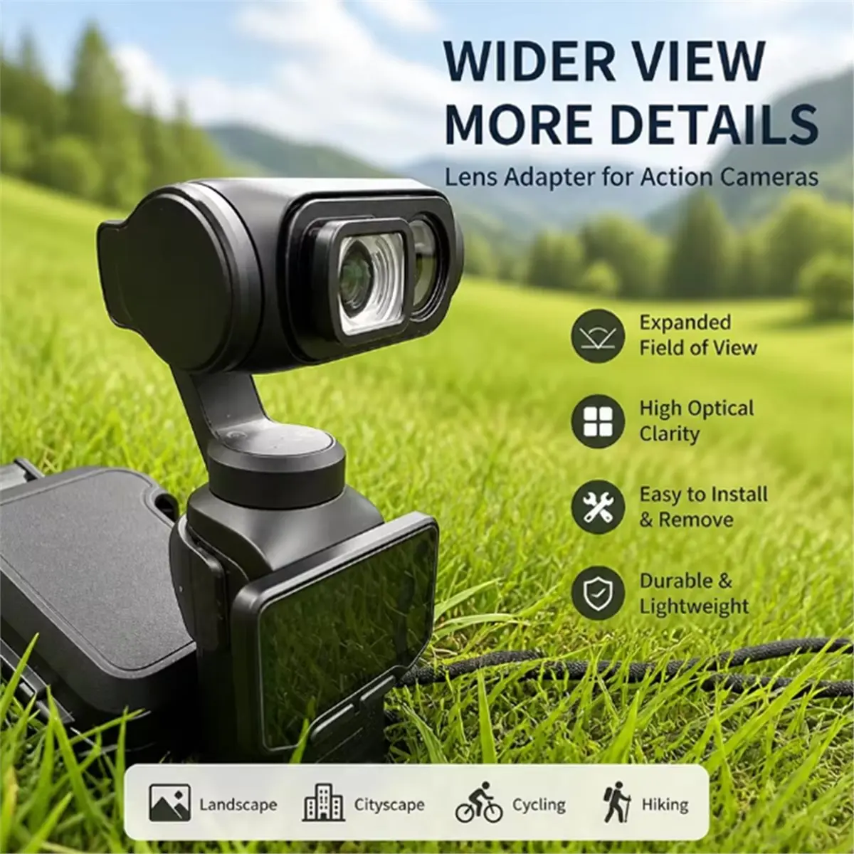 1PCS for Luna Ultra Sports Camera Wide-Angle Lens 114° Recording and Expansion Lens