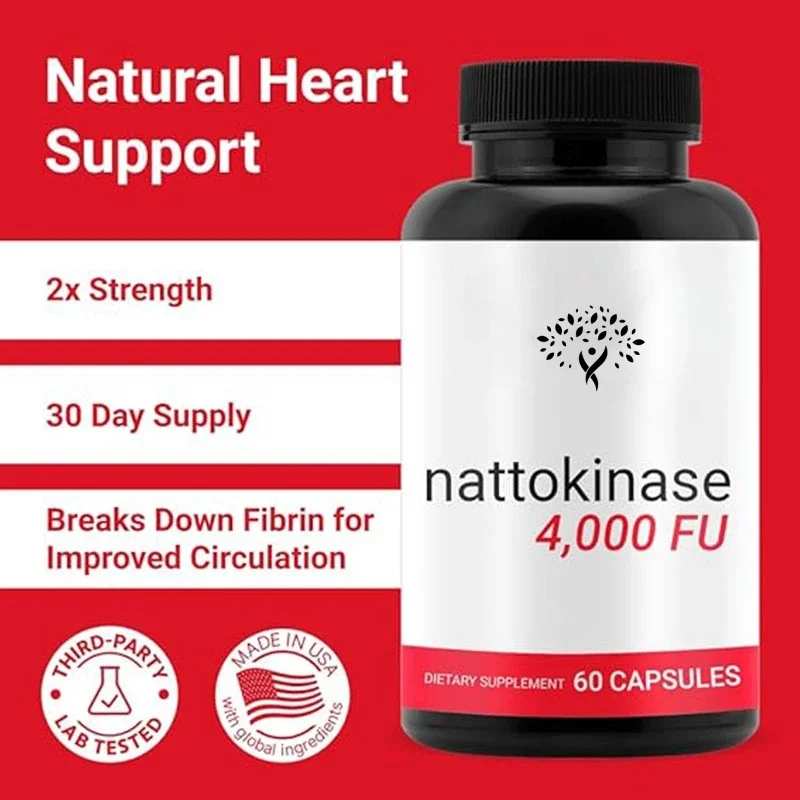 Nattokinase Supplement -4000 Fu Per Serving, High-quality Nattokinase Formula, Supports Heart -60 Pills