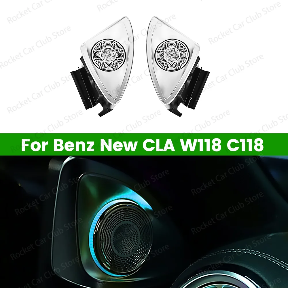 

For CLA W118 A-Class Car 4D Horn Lnterior A-Pillar Tweeter Lamp Refit 64 color 4D Rotating LED Speaker Ambient Light