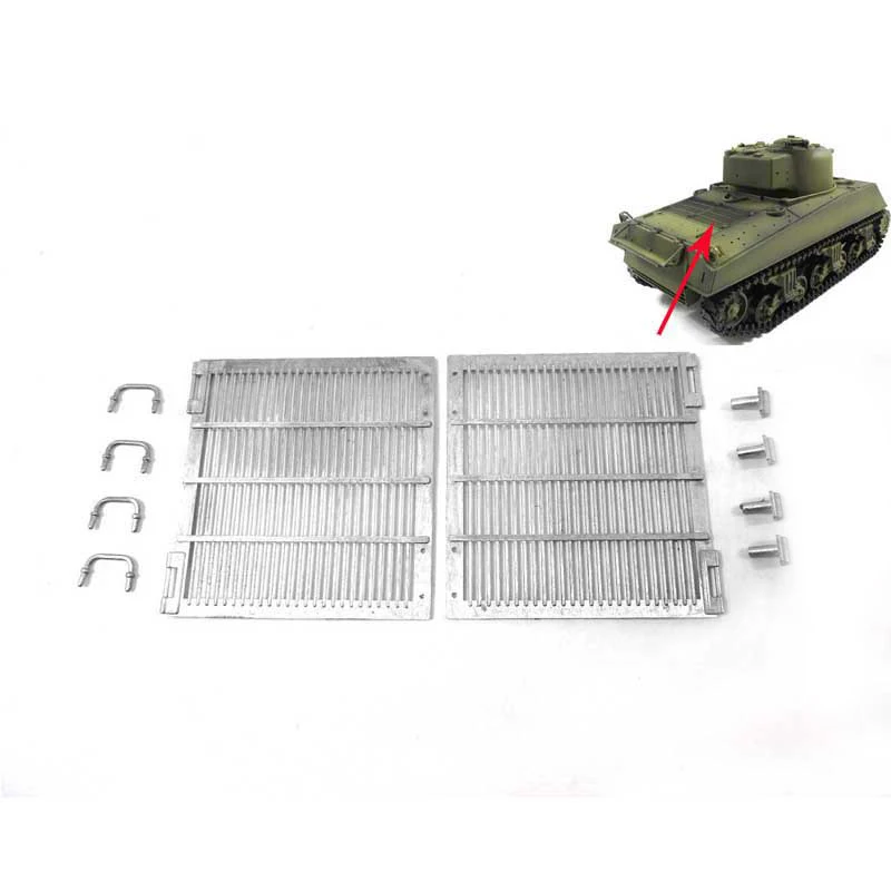 Grilles de moteur en métal pour Sherman, pièces améliorées, pièce de mise à niveau, long, précieux Heng, 1/16, 1:16 RC, Mato Metal