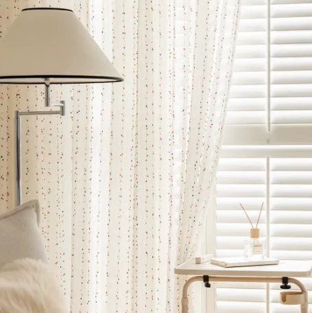 Modern Princess Style Colorful Sweet Bean Embroidery Sweet Style Curtains Living Room Bedroom Balcony Curtains