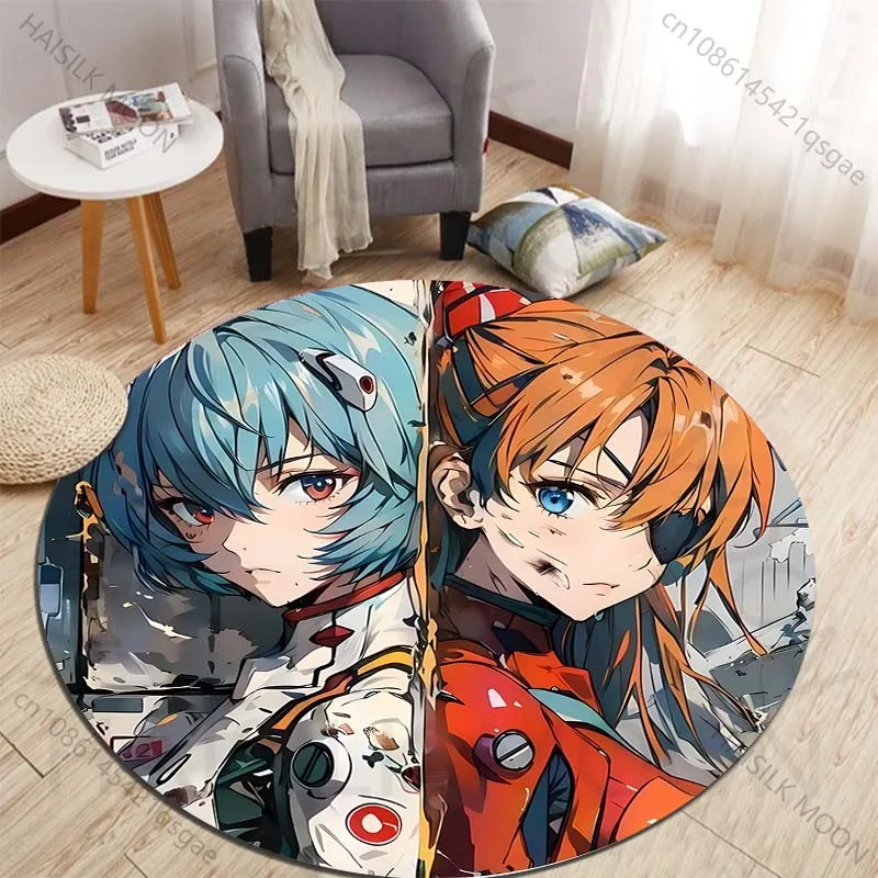 Contrasting portraits of two fierce warriors Printed round carpet living room sofa table large pet mat soft round carpet