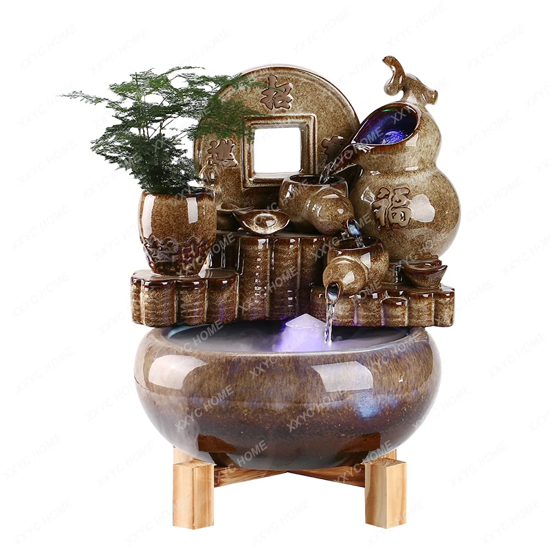 Amass Fortunes Make a Fortune as Endless as Flowing Water Decoration Good Fortune Ball Fish Tank Circulating Waterscape