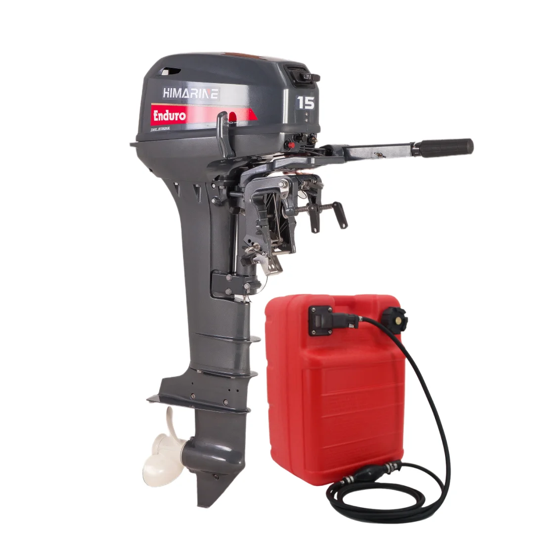 

HIMARINE Brand 2 Stroke 15HP Small Boat Engine Water Pump Outboard Motor Long Shaft Engine
