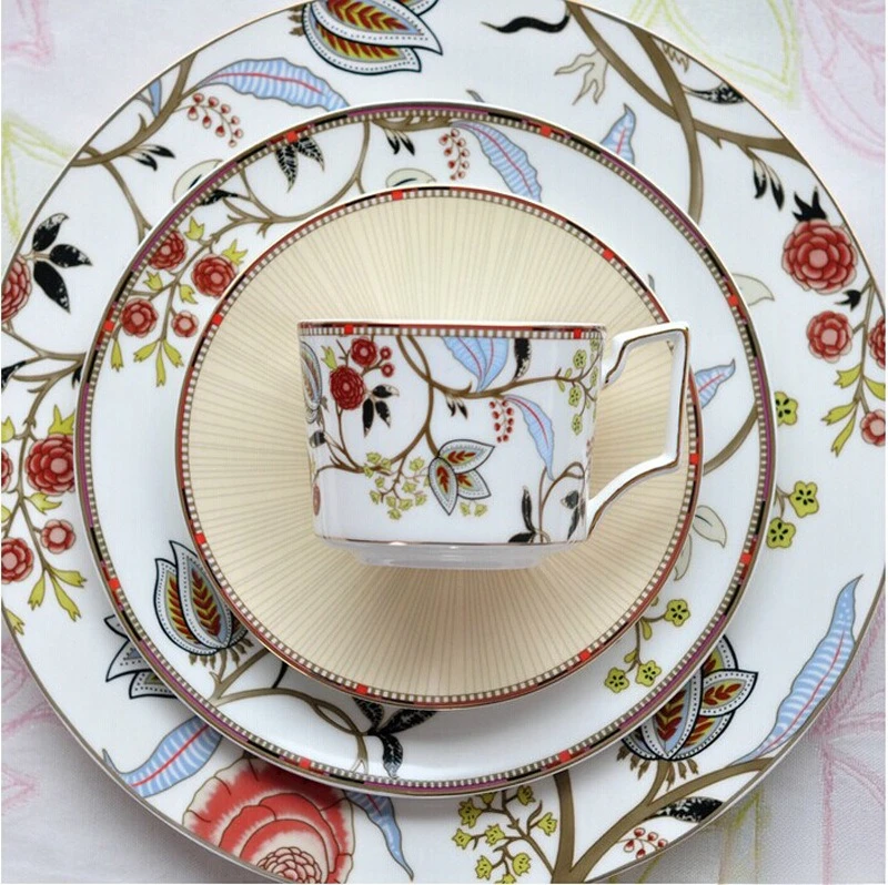 

Restaurant Model Room Table, Bone China Tableware, Dinner Plate, Ceramic Steak Plate, Coffee Set, Pastry Plate, Tea Set
