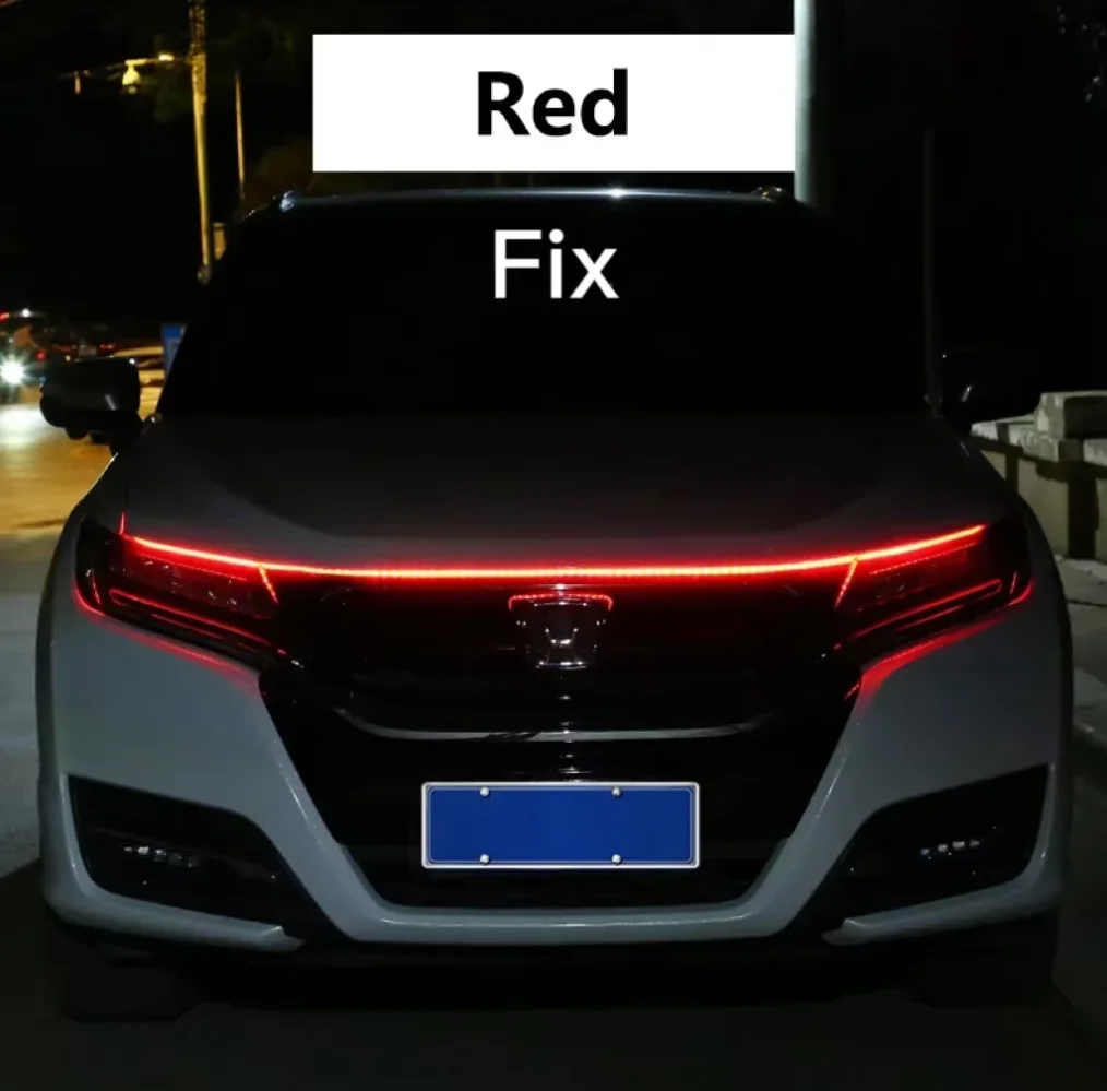 1pc Led Auto Haube Lichter Sequentielle Scan Universal Scheinwerfer Streifen Auto Dekorative Atmosphäre Lampe DRL Auto Tagfahrlicht
