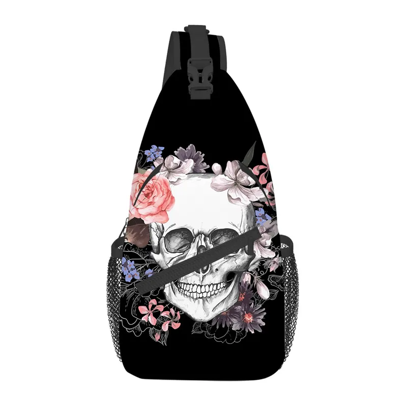 Skull Chest Bag for Boy/Girls Best Gift 2D Flat Cartoon Large Capacity Outdoor Sports Leisure Fashion Messenger Bag