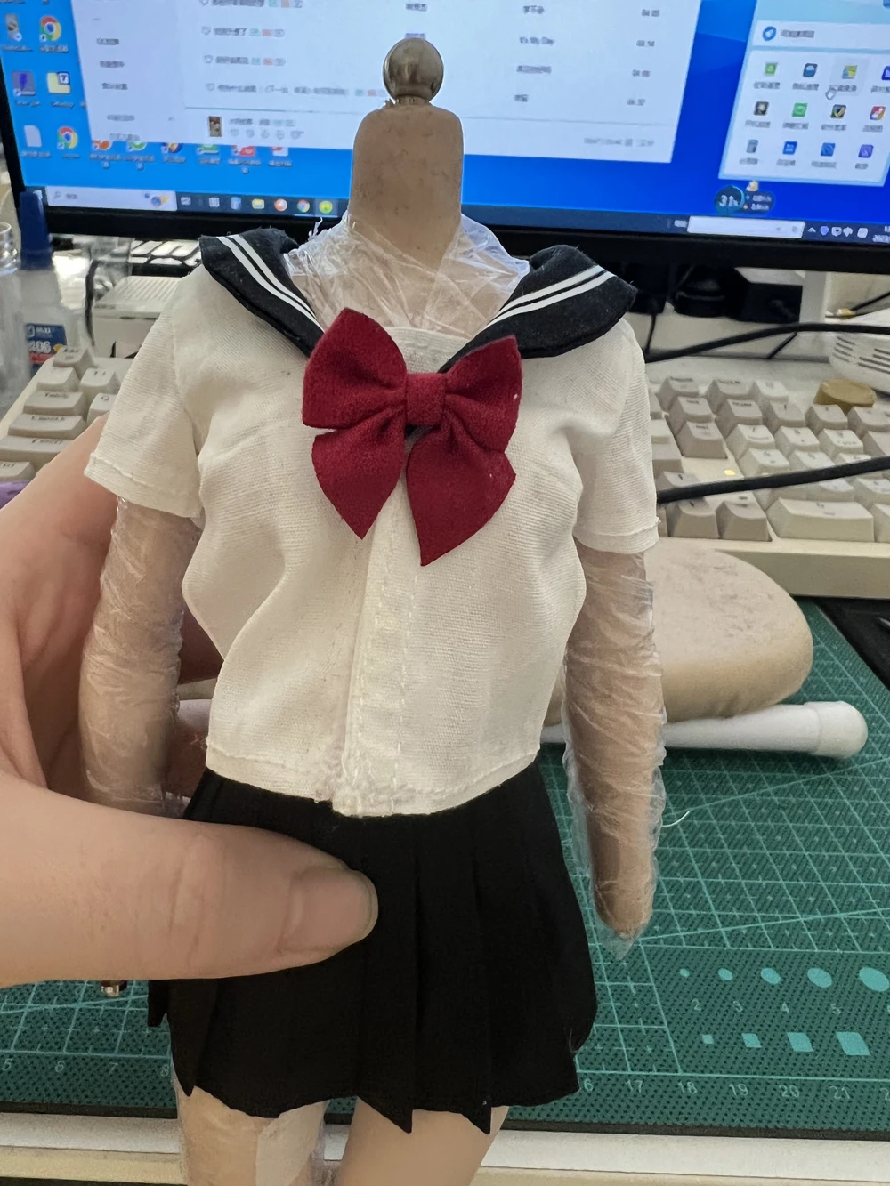 1/6 Scale female dolls clothes JK shirt skirt School uniform fit 12\'\' action figure body model