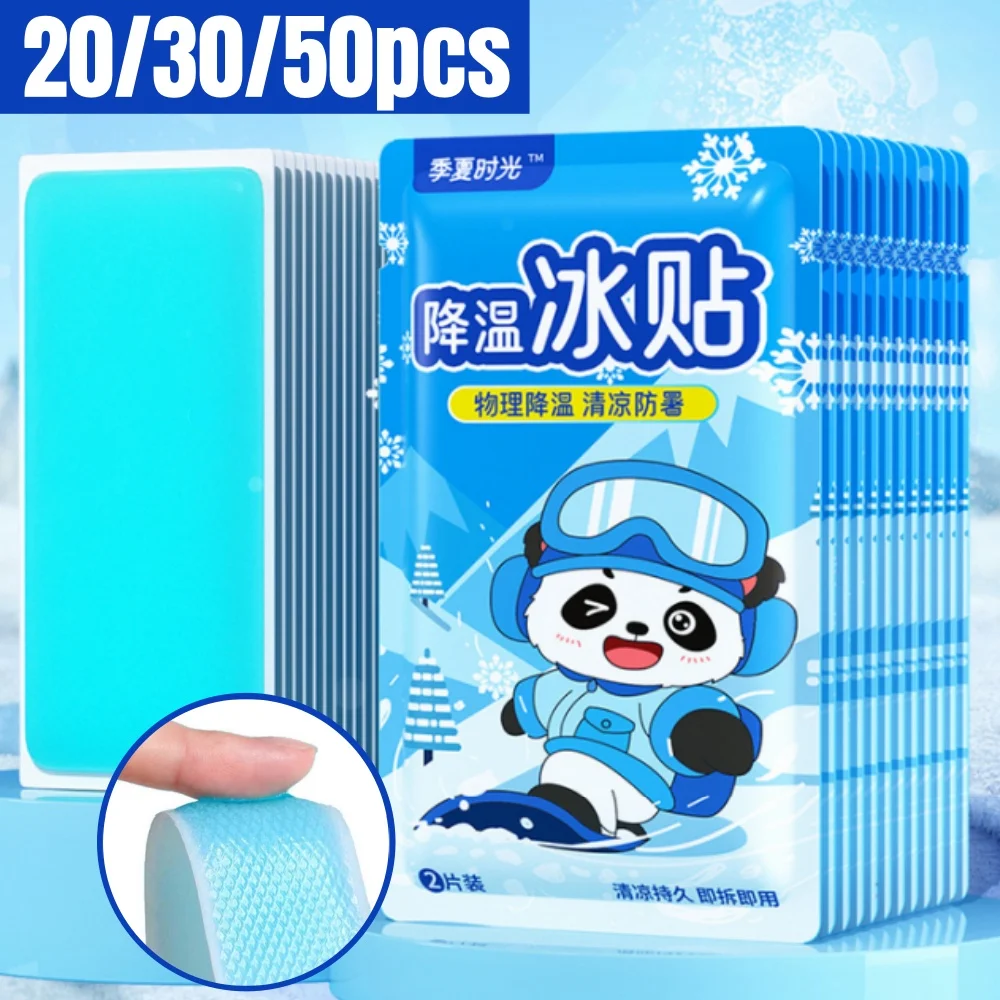20/30/50pcs Cooling Patches Baby Fever Down Medical Plaster Migraine Headache Pad Lower Temperature Ice Gel Polymer Hydrogel