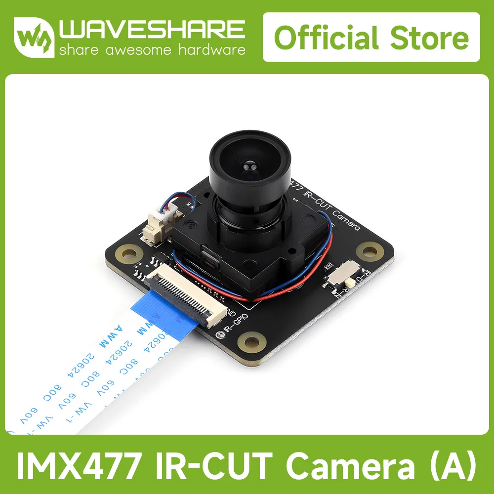 Waveshare IMX477 IR-CUT 12.3MP Camera (A), Applicable for Raspberry Pi / Jetson Nano