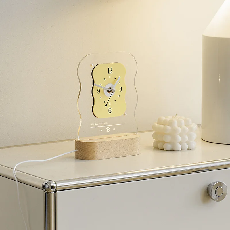 

Entrance ornament night lamp holder clock bedroom clock bedside atmosphere sleep lamp ornament