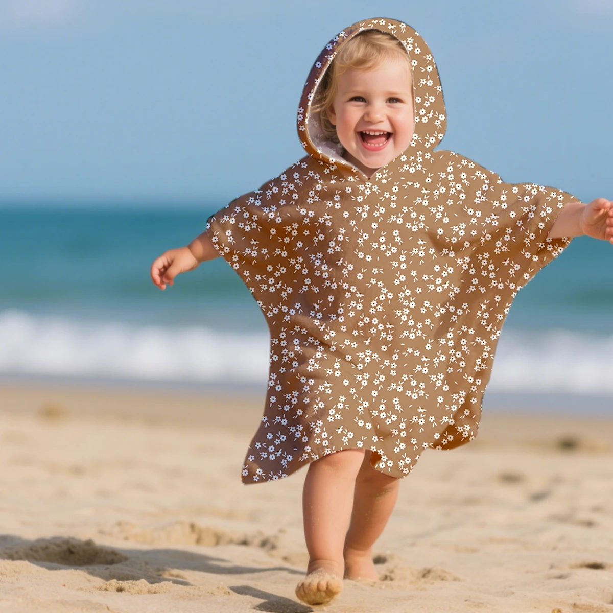 HappyFlute 60x60CM Asciugamano da bagno con cappuccio in microfibra per bambini Asciugamano da spiaggia per nuoto con stampa naturale e animalier unisex per ragazze e ragazzi