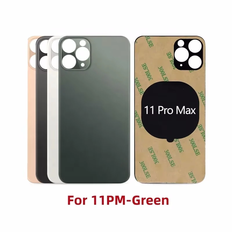 For iPhone 11 Pro Max Back Glass Cover Panel Battery Cover Replacement Parts New With logo Housing Big Hole Camera Rear Glass