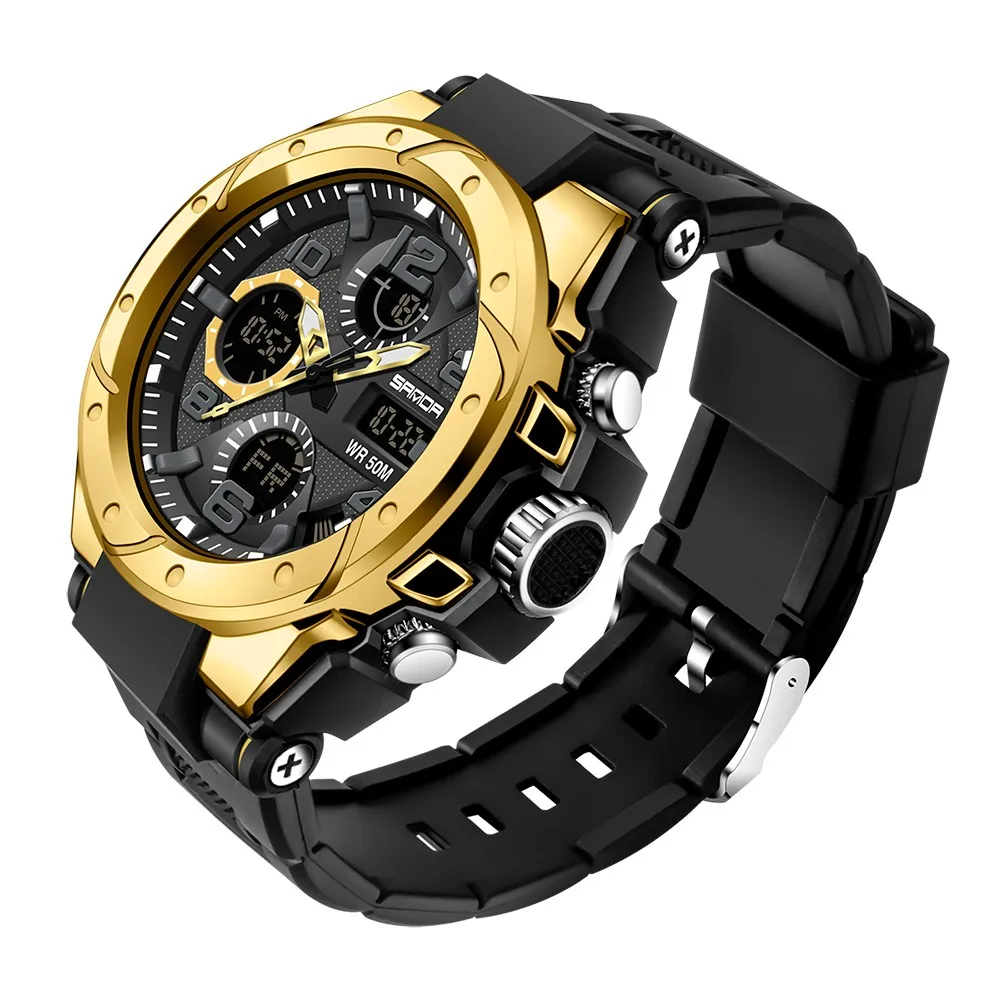 2022 Fashion Sanda Top Brand Luxury Men's Military Sports Watch 5atm Waterproof Quartz Men S Shock Male Clock Relogio Masculino