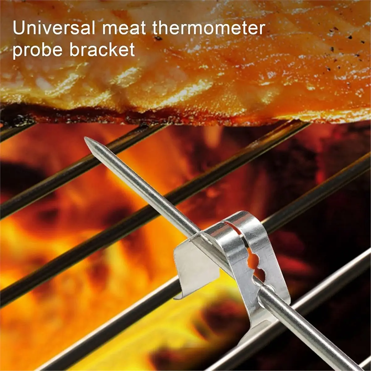 (N21R) Paquete de 2 sondas para carne con clips para parrilla y anillos de sujeción, para modelos Masterbuilt Gravity Series 560/800/1050 XL