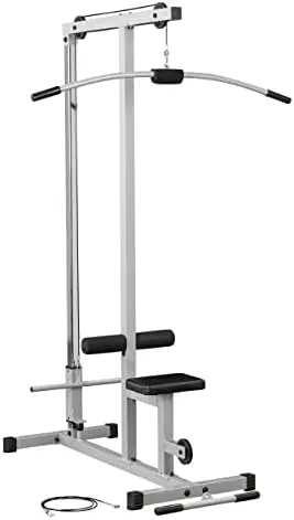 Powerline by (PLM180X) LAT Pull Down Machine - Home Gym with High & Low Pulleys, Heavy Gauge Steel Construction, Includes LAT an