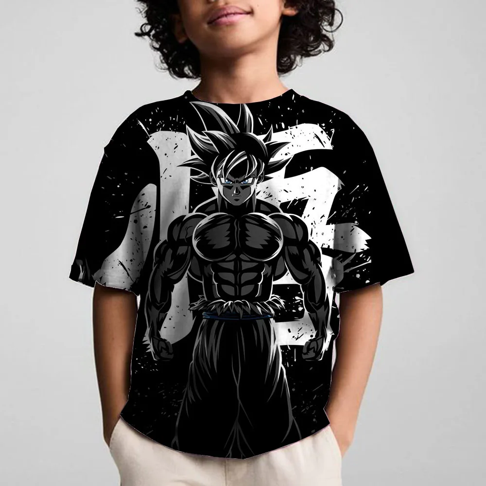 2024 T-shirts Kids Clothing Men's T-shirt Trend Dragon Ball Z Hip Hop Streetwear Goku Super Saiya Tops Fashion Children's New