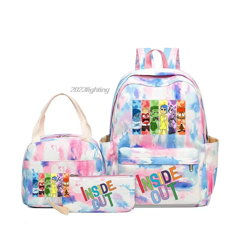 Inside out Backpack With Lunch Bags Student Back To Travel School Teenager Boys Girls School Bags Cartoon Casual Mochilas