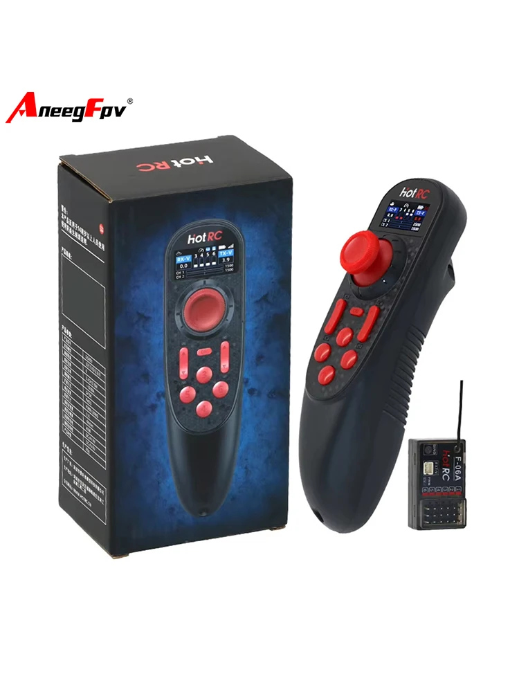 HOTRC DS-650 6CH 2.4G système Radio émetteur couleur écran télécommande pour bateau voiture modèle DS600 F-06A récepteur inclus