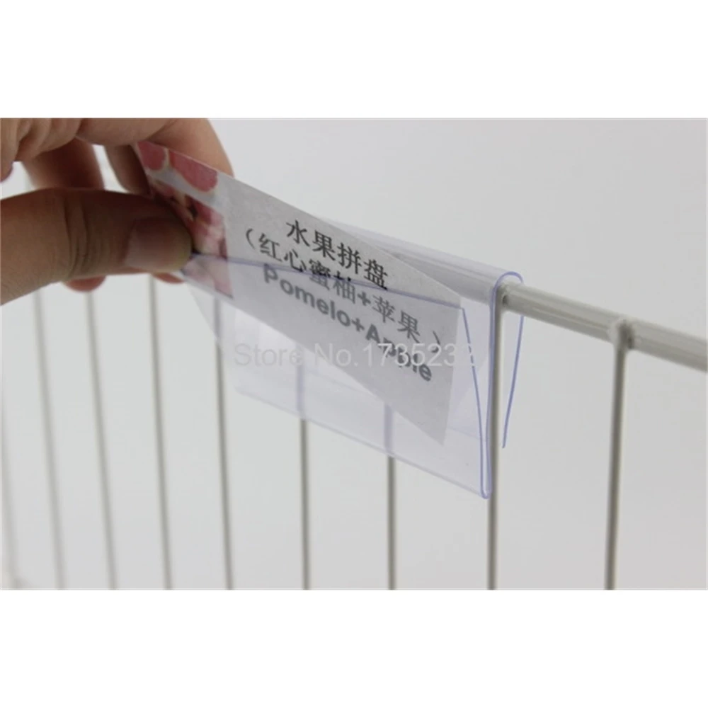 10/8/6cmx4cm Clear Plastic Pvc Price Tag Sign Label Display Clip Holder For Supermarket Store Wood Glass Shelf Fitting 50pcs